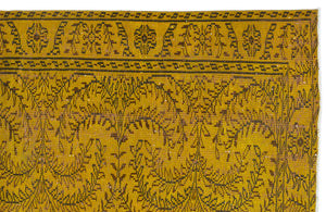 Yellow Over Dyed Vintage Rug 5'11'' x 8'9'' ft 180 x 266 cm
