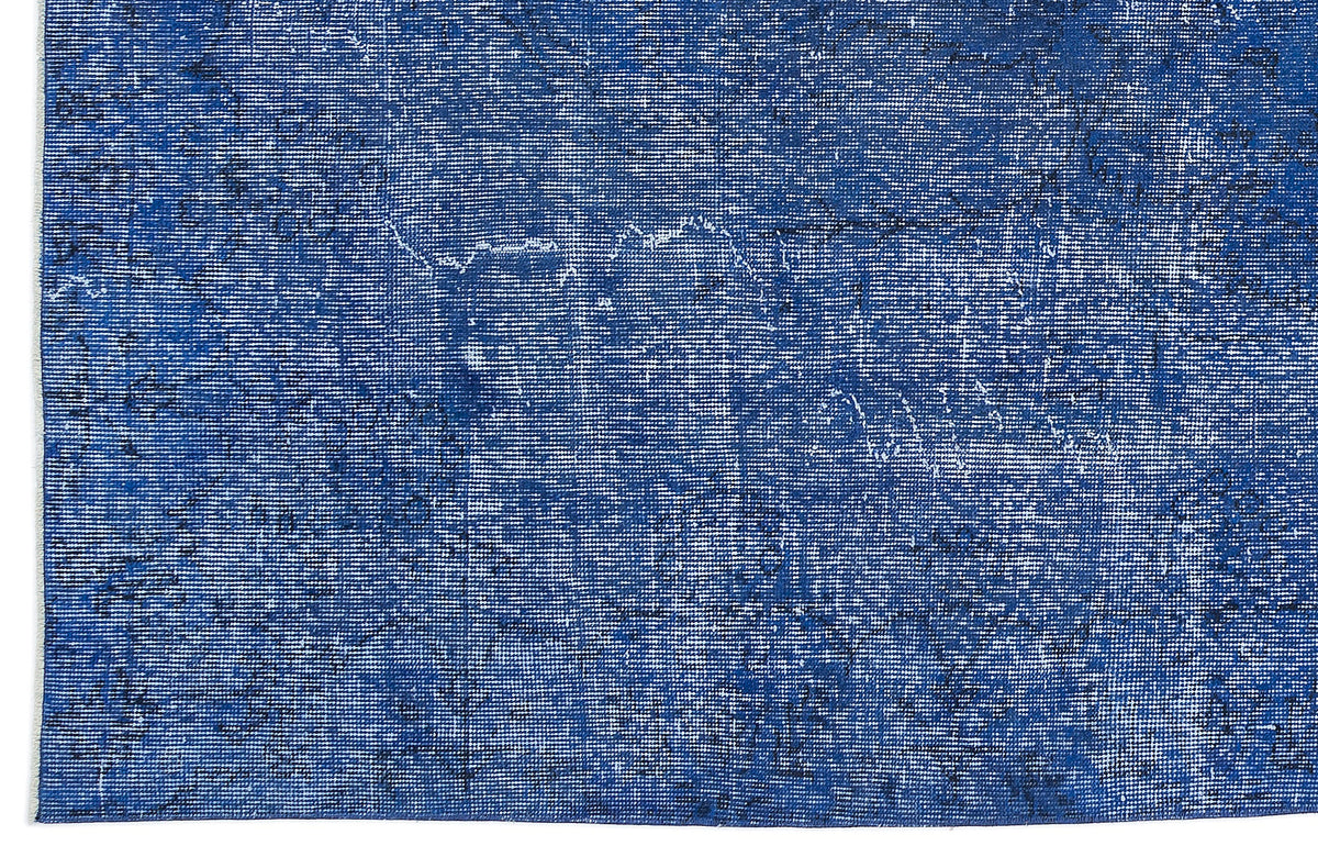 Blue Over Dyed Vintage Rug 5&#39;9&#39;&#39; x 10&#39;0&#39;&#39; ft 175 x 305 cm