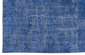 Blue Over Dyed Vintage Rug 5'9'' x 10'0'' ft 175 x 305 cm