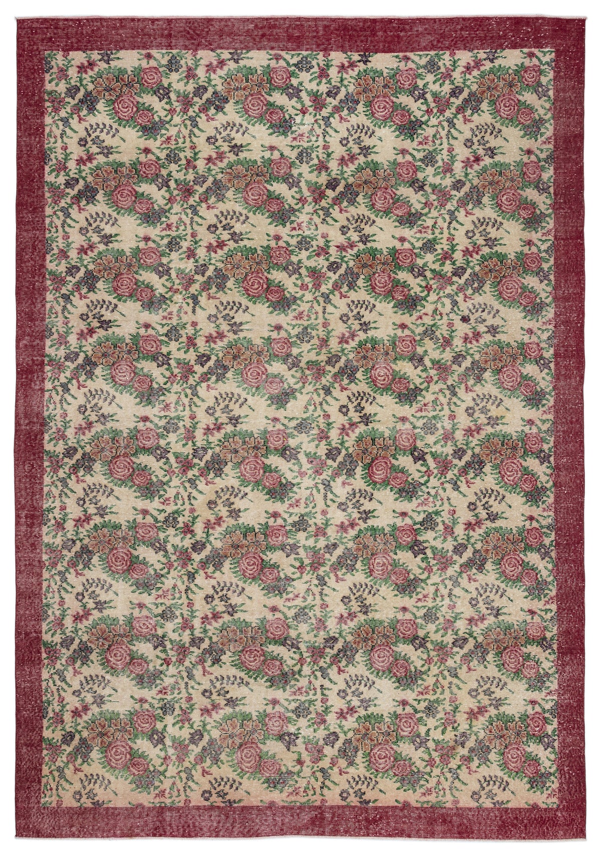 Retro Over Dyed Vintage Rug 7&#39;6&#39;&#39; x 10&#39;10&#39;&#39; ft 229 x 330 cm