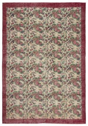 Retro Over Dyed Vintage Rug 7'6'' x 10'10'' ft 229 x 330 cm