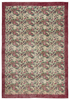 Retro Over Dyed Vintage Rug 7'6'' x 10'10'' ft 229 x 330 cm