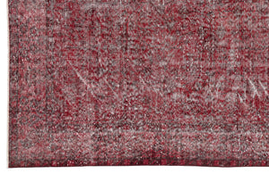 Red Over Dyed Vintage Rug 5'7'' x 9'7'' ft 171 x 291 cm