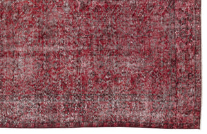 Red Over Dyed Vintage Rug 5'7'' x 9'7'' ft 171 x 291 cm