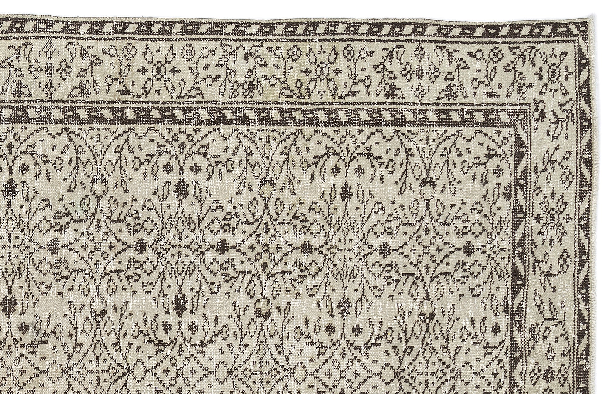 Naturel Over Dyed Vintage Rug 5'4'' x 9'1'' ft 162 x 278 cm