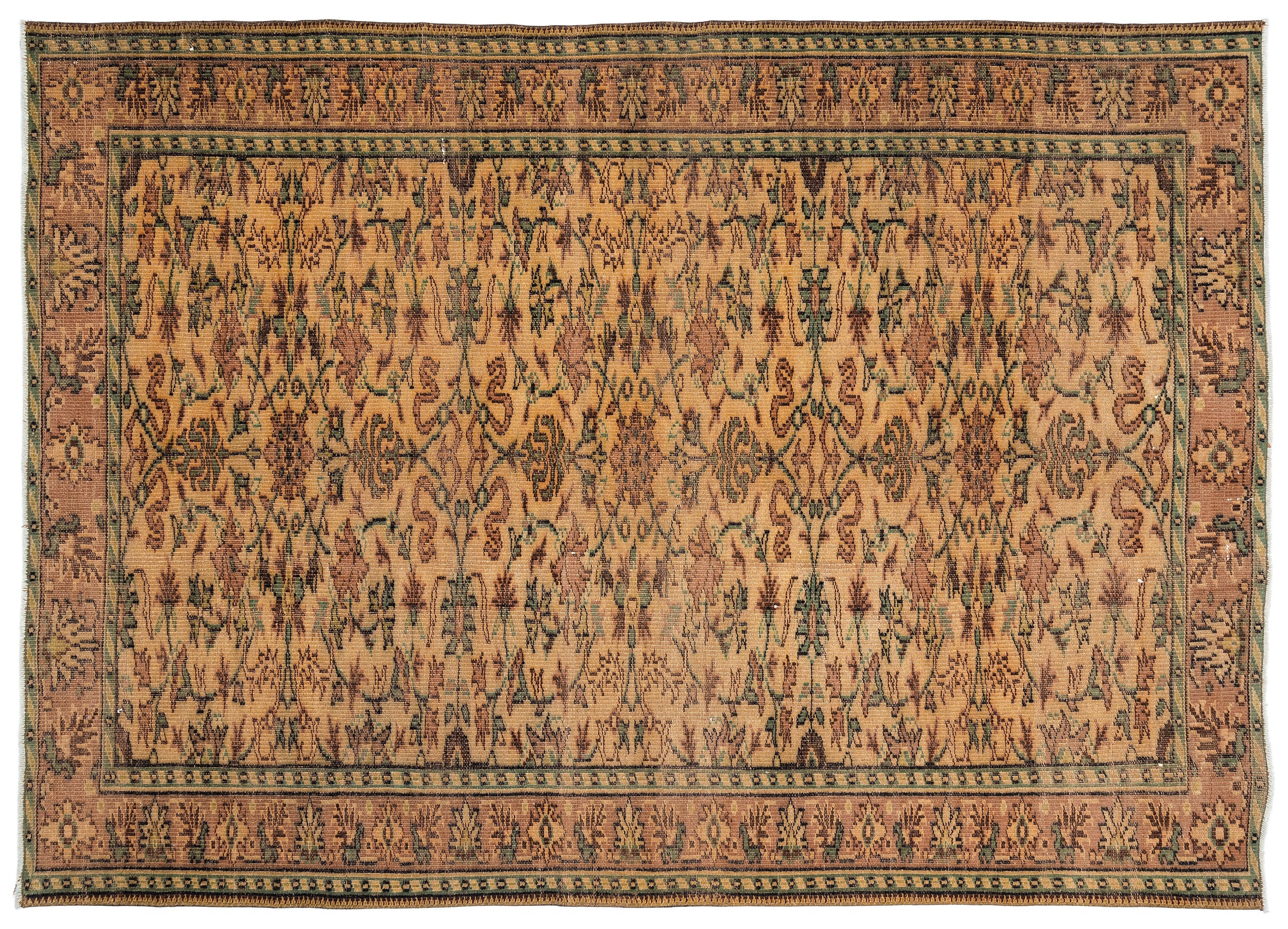 Naturel Over Dyed Vintage Rug 6'2'' x 8'8'' ft 188 x 263 cm