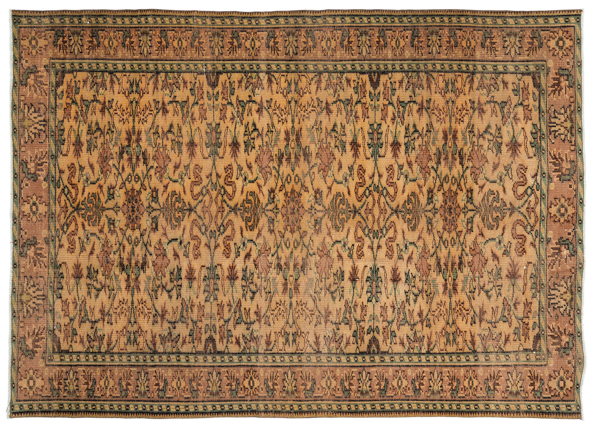 Naturel Over Dyed Vintage Rug 6&#39;2&#39;&#39; x 8&#39;8&#39;&#39; ft 188 x 263 cm