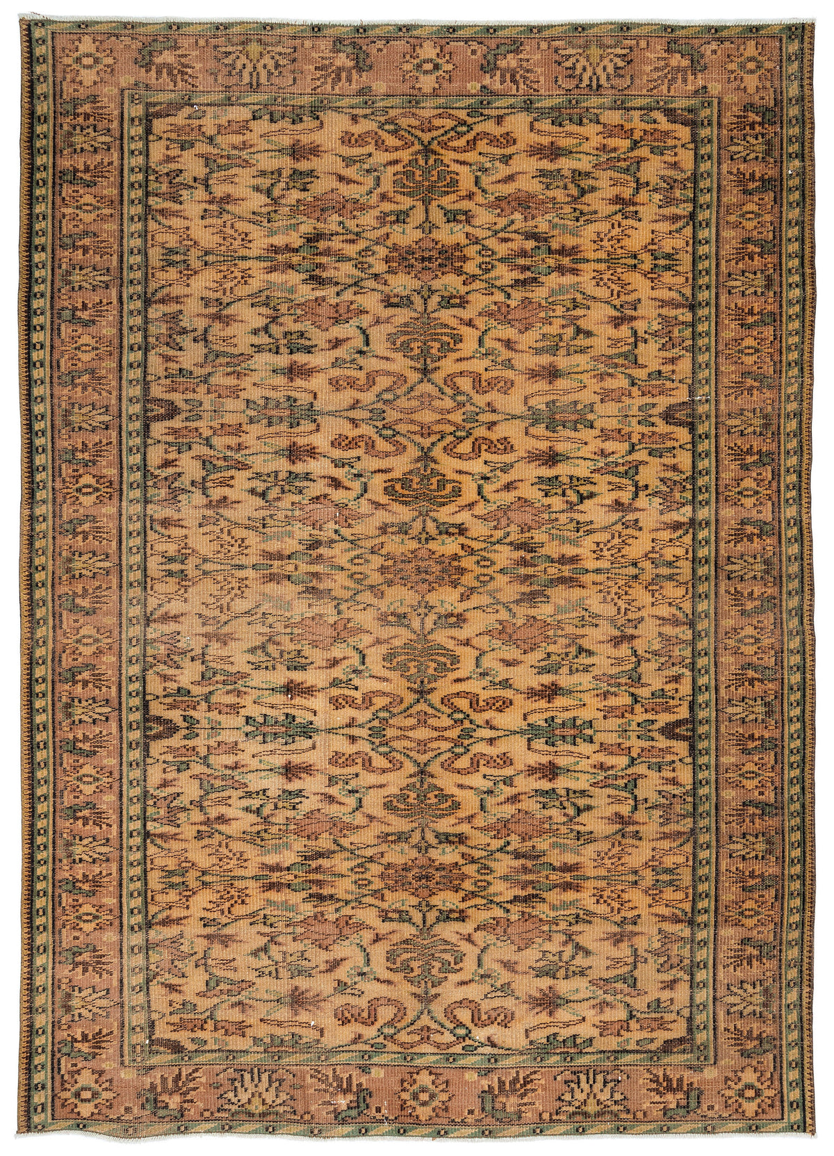 Naturel Over Dyed Vintage Rug 6&#39;2&#39;&#39; x 8&#39;8&#39;&#39; ft 188 x 263 cm