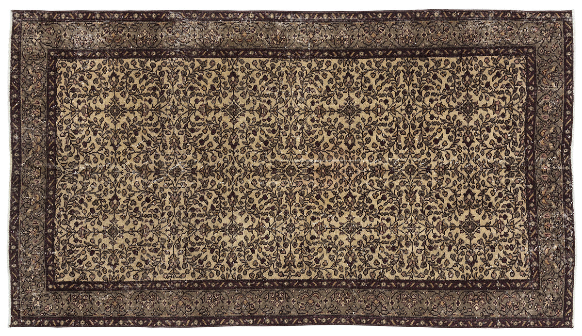 Naturel Over Dyed Vintage Rug 4&#39;9&#39;&#39; x 8&#39;4&#39;&#39; ft 146 x 253 cm