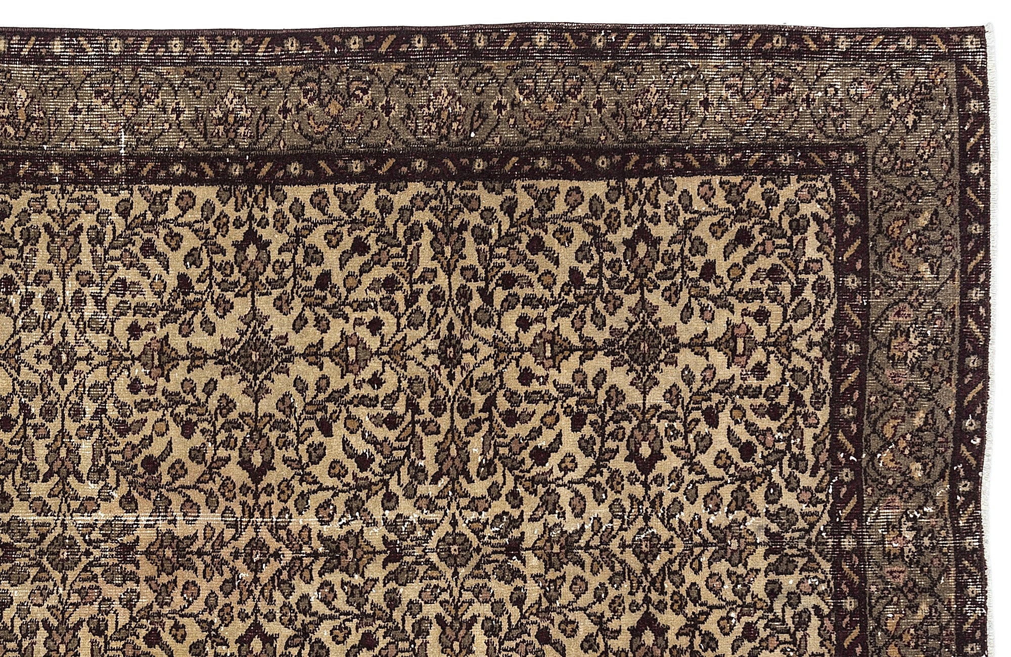 Naturel Over Dyed Vintage Rug 4'9'' x 8'4'' ft 146 x 253 cm