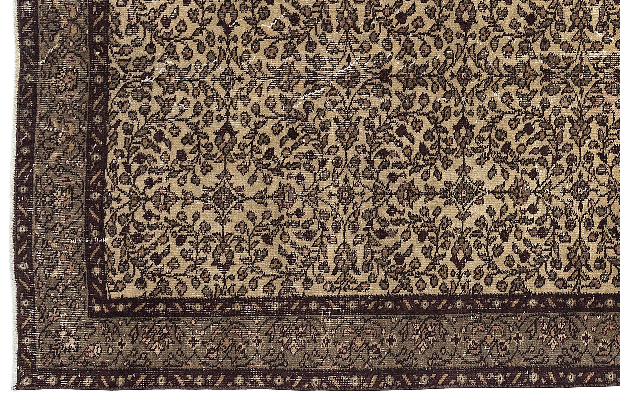 Naturel Over Dyed Vintage Rug 4'9'' x 8'4'' ft 146 x 253 cm