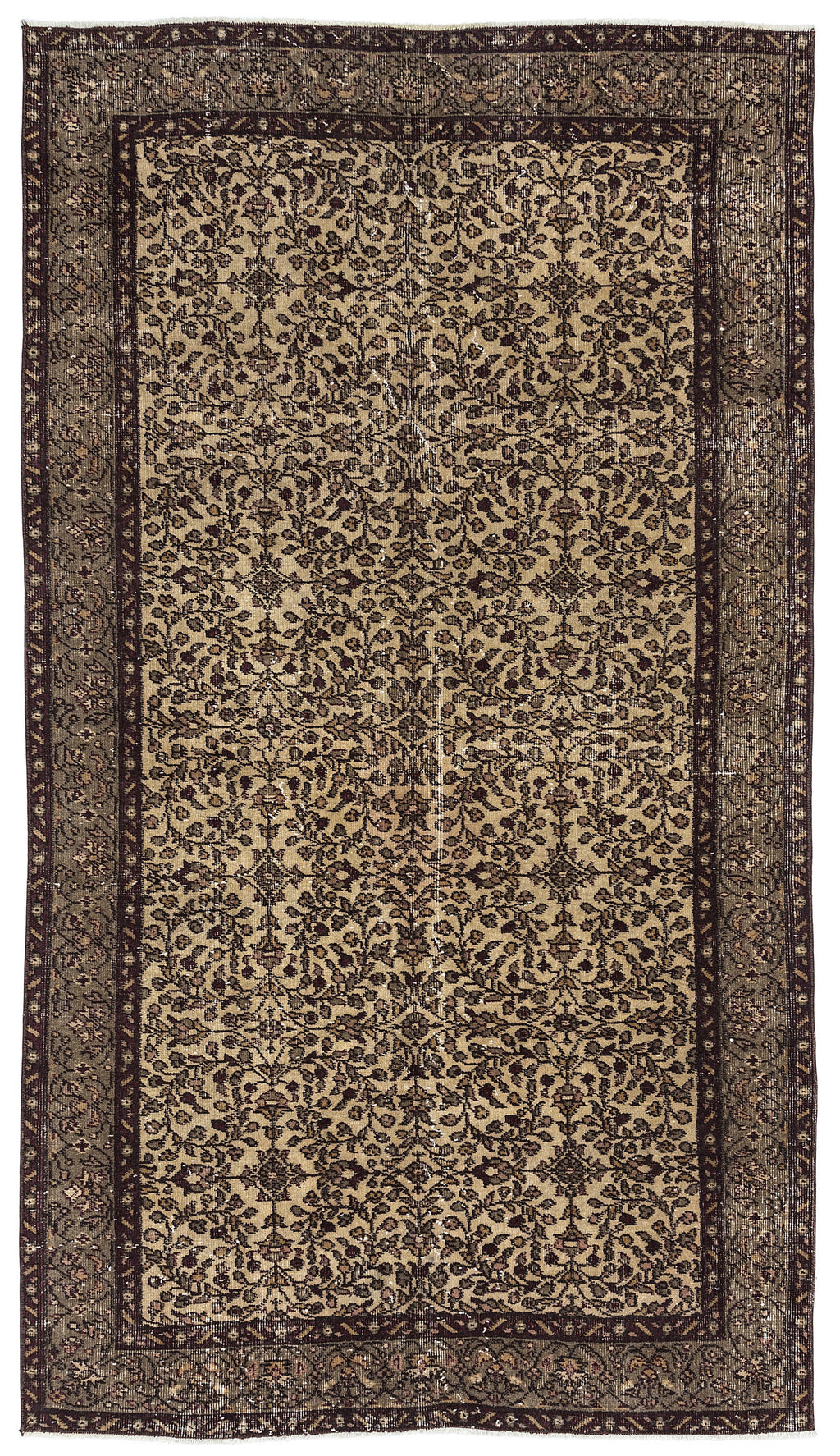 Naturel Over Dyed Vintage Rug 4'9'' x 8'4'' ft 146 x 253 cm