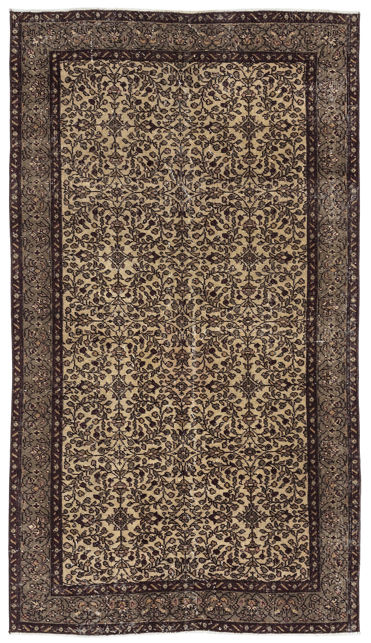 Naturel Over Dyed Vintage Rug 4&#39;9&#39;&#39; x 8&#39;4&#39;&#39; ft 146 x 253 cm
