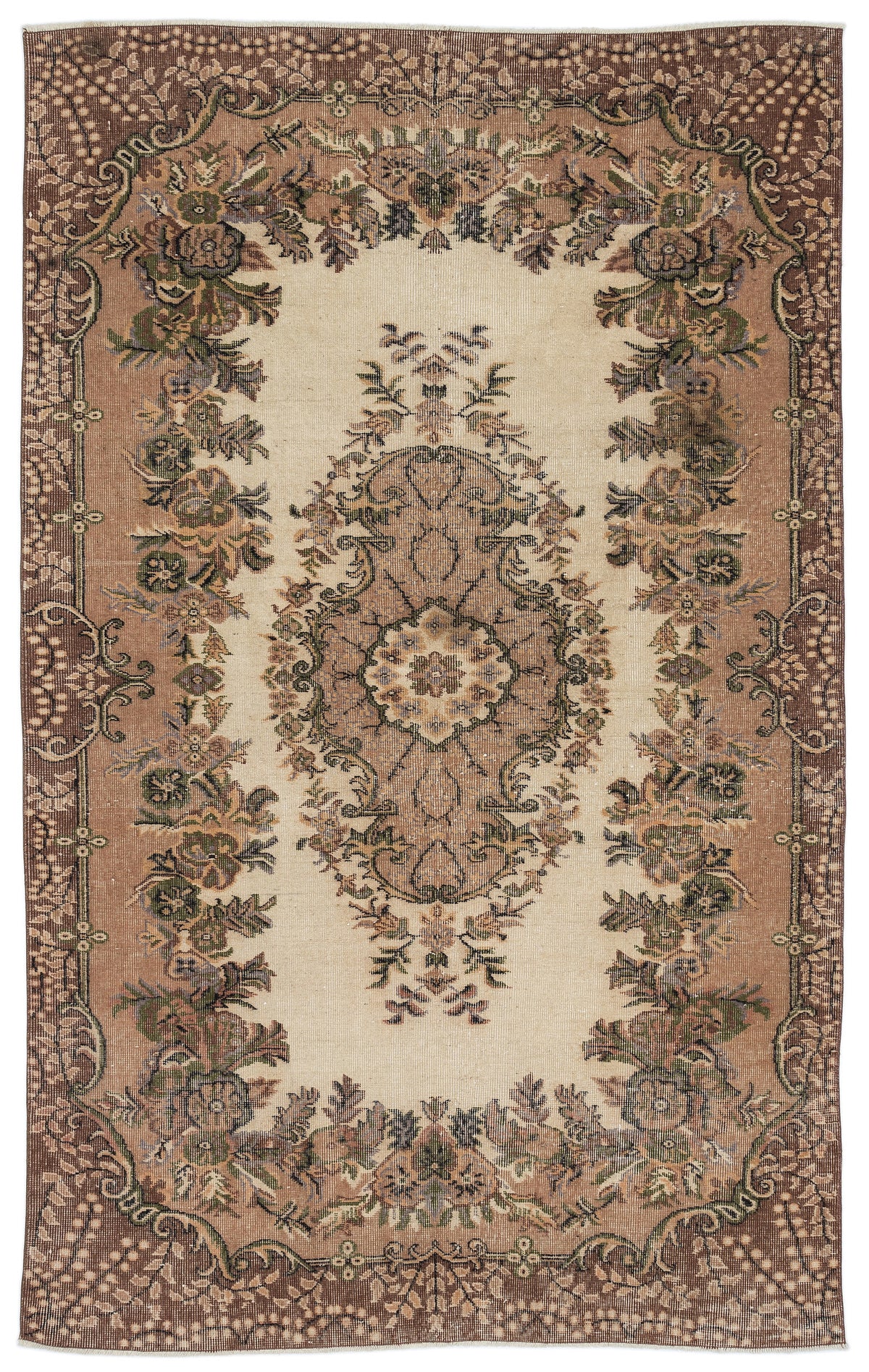 Naturel Over Dyed Vintage Rug 5&#39;4&#39;&#39; x 8&#39;8&#39;&#39; ft 163 x 264 cm