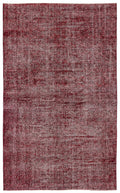 Red Over Dyed Vintage Rug 6'1'' x 10'0'' ft 186 x 305 cm