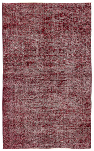 Red Over Dyed Vintage Rug 6'1'' x 10'0'' ft 186 x 305 cm