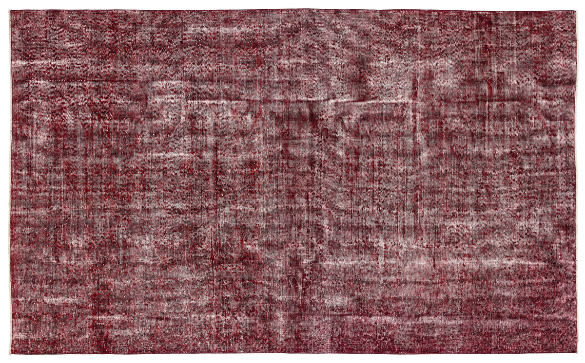 Red Over Dyed Vintage Rug 6&#39;1&#39;&#39; x 10&#39;0&#39;&#39; ft 186 x 305 cm