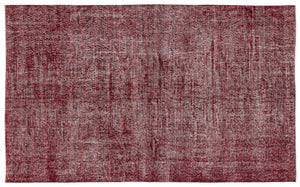 Red Over Dyed Vintage Rug 6'1'' x 10'0'' ft 186 x 305 cm