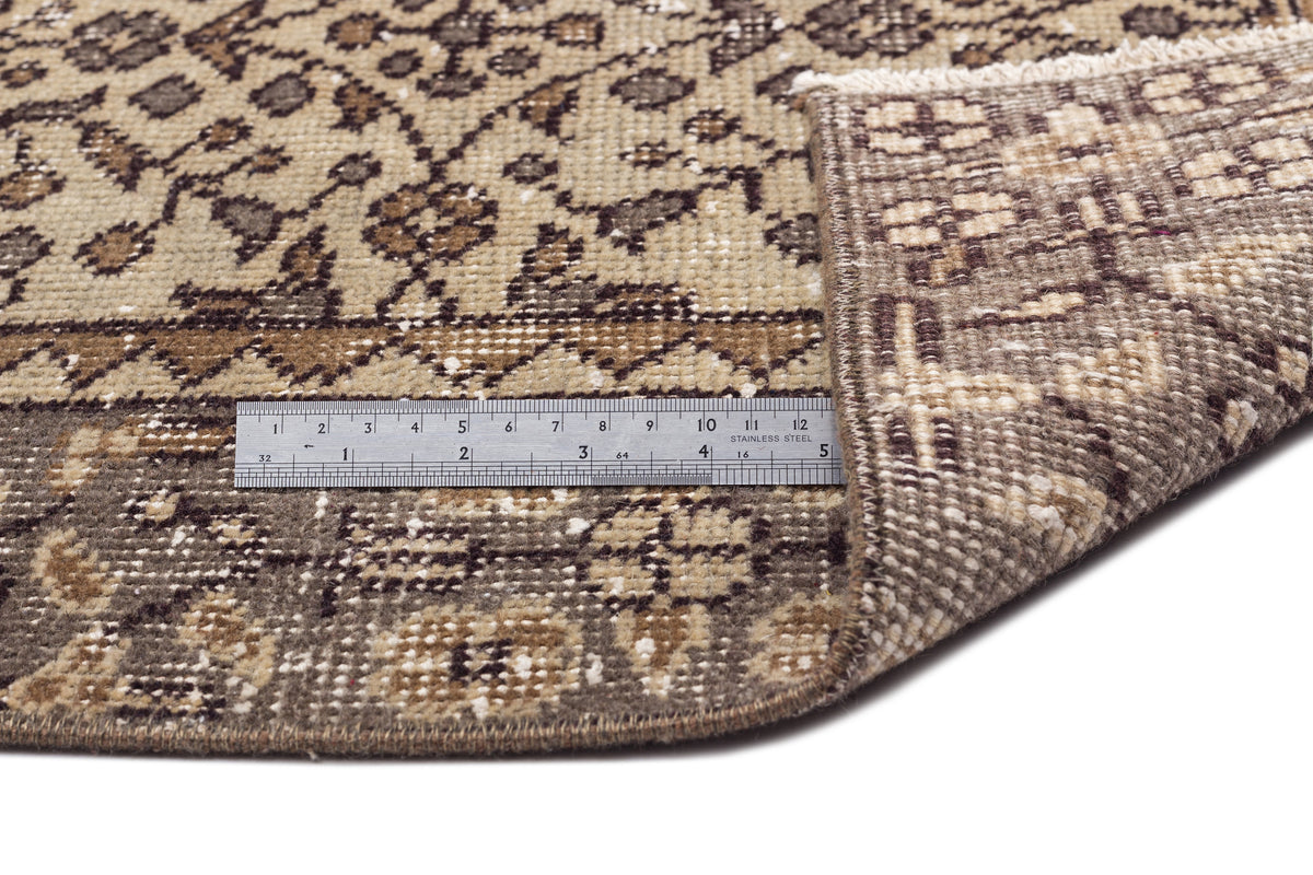 Brown Over Dyed Vintage Rug 5&#39;1&#39;&#39; x 8&#39;11&#39;&#39; ft 156 x 272 cm