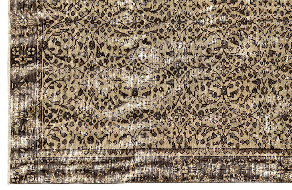 Brown Over Dyed Vintage Rug 5'1'' x 8'11'' ft 156 x 272 cm