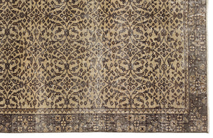 Brown Over Dyed Vintage Rug 5'1'' x 8'11'' ft 156 x 272 cm