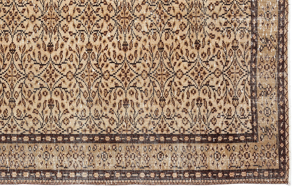 Brown Over Dyed Vintage Rug 5'2'' x 8'8'' ft 157 x 263 cm