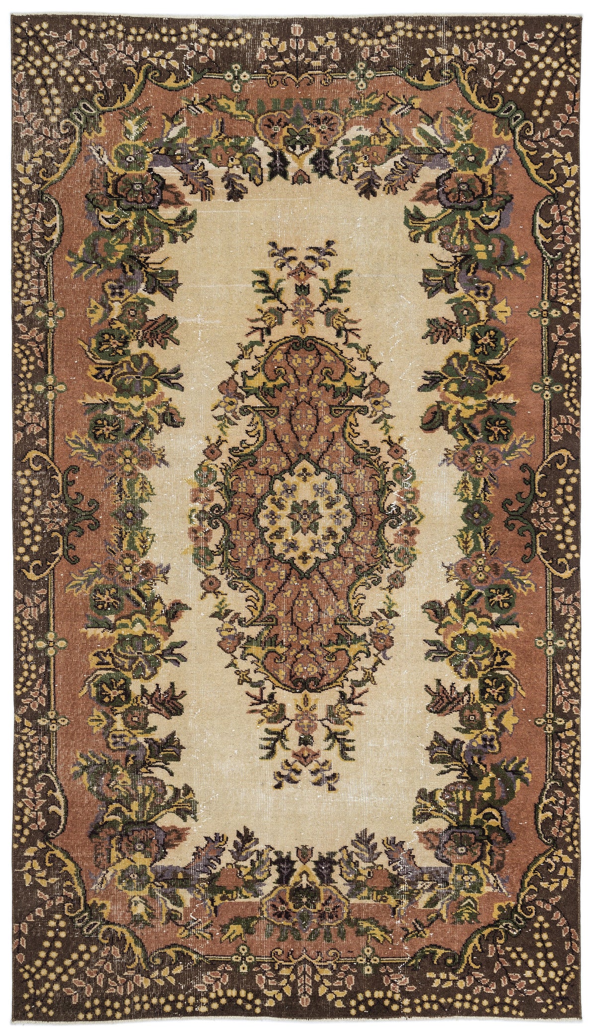 Naturel Over Dyed Vintage Rug 5&#39;9&#39;&#39; x 10&#39;1&#39;&#39; ft 174 x 308 cm