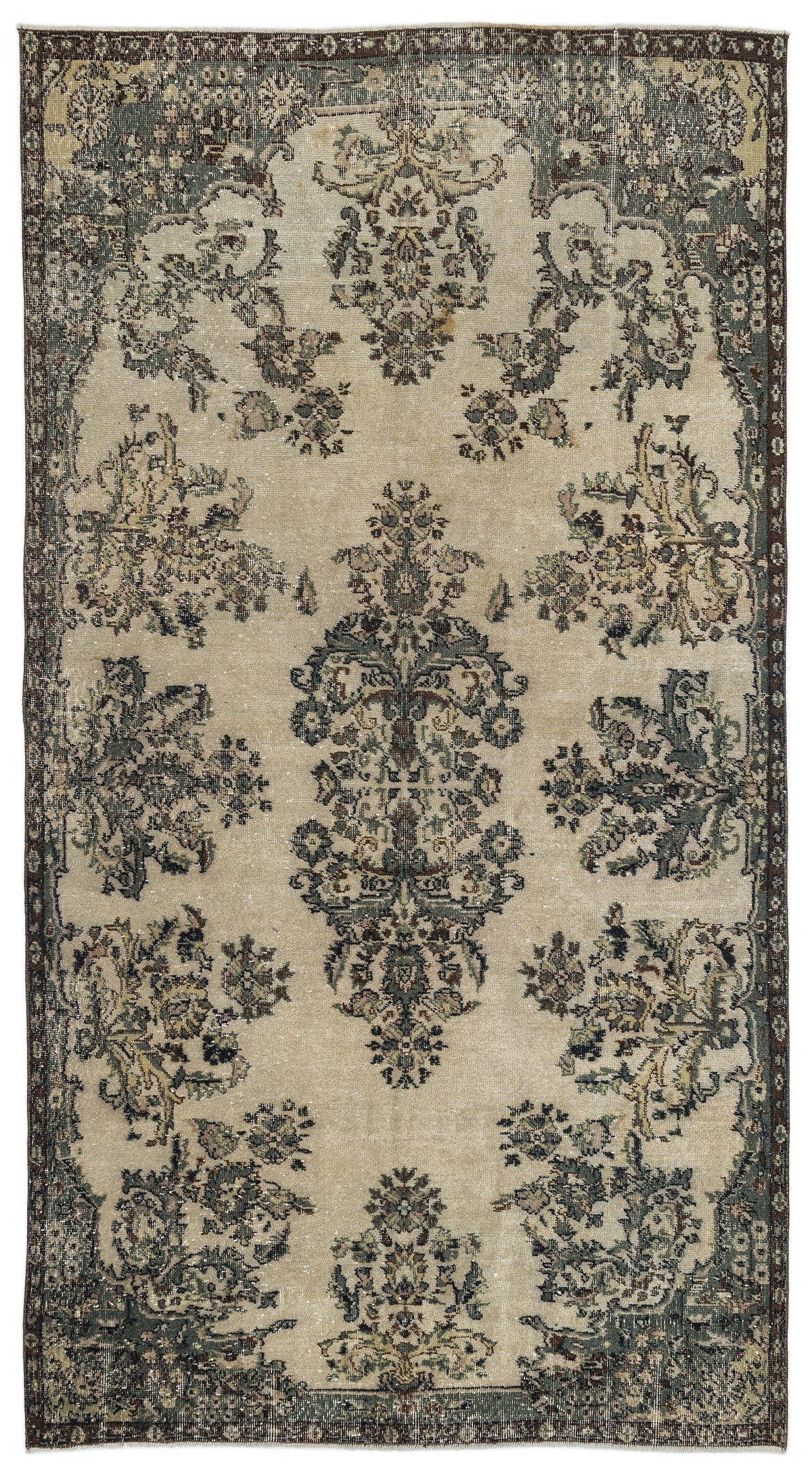 Naturel Over Dyed Vintage Rug 5&#39;5&#39;&#39; x 9&#39;11&#39;&#39; ft 166 x 303 cm
