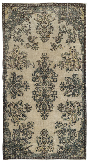 Naturel Over Dyed Vintage Rug 5'5'' x 9'11'' ft 166 x 303 cm