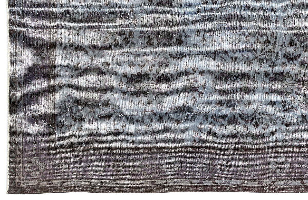 Blue Over Dyed Vintage Rug 5&#39;5&#39;&#39; x 9&#39;7&#39;&#39; ft 166 x 293 cm