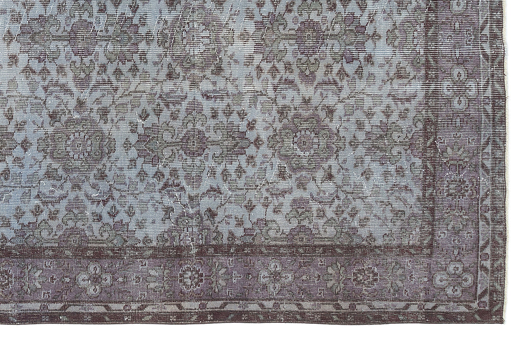 Blue Over Dyed Vintage Rug 5'5'' x 9'7'' ft 166 x 293 cm