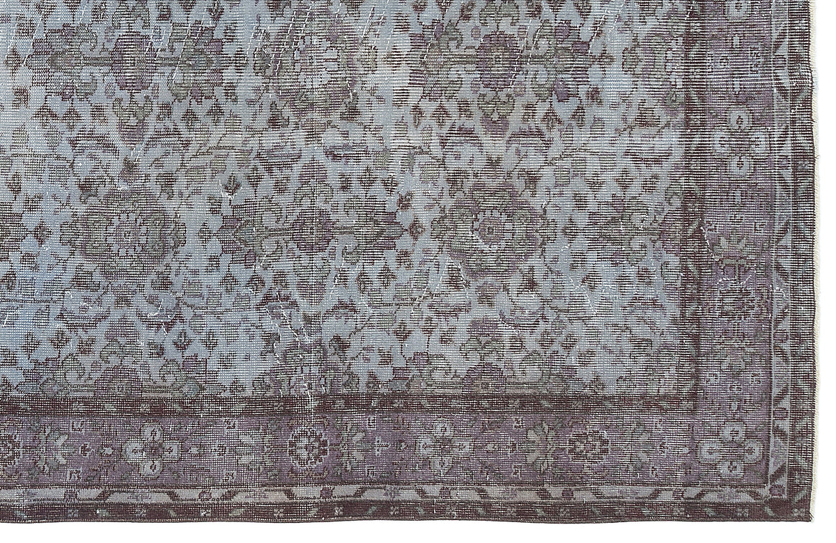 Blue Over Dyed Vintage Rug 5&#39;5&#39;&#39; x 9&#39;7&#39;&#39; ft 166 x 293 cm