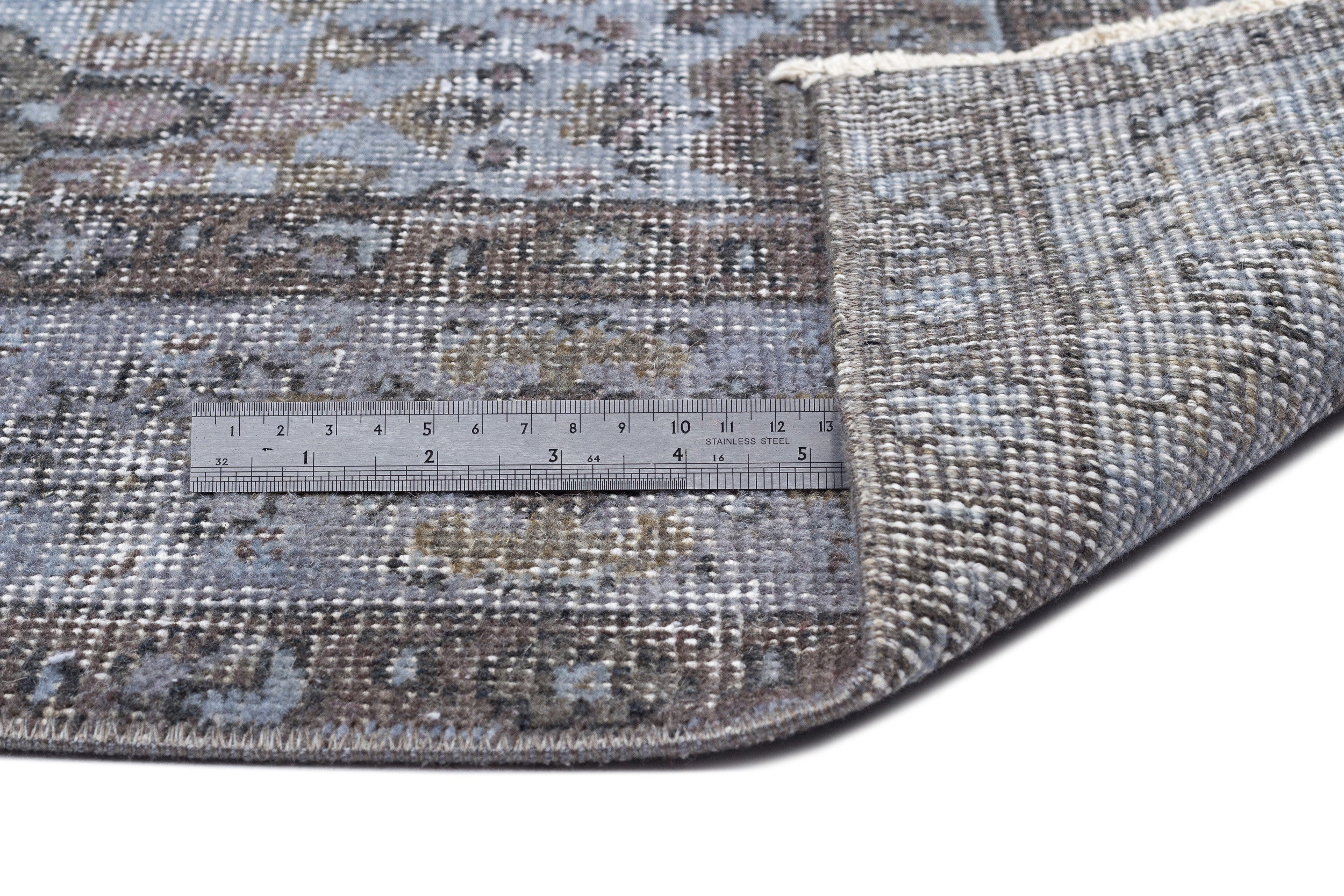 Blue Over Dyed Vintage Rug 5'4'' x 9'7'' ft 163 x 291 cm