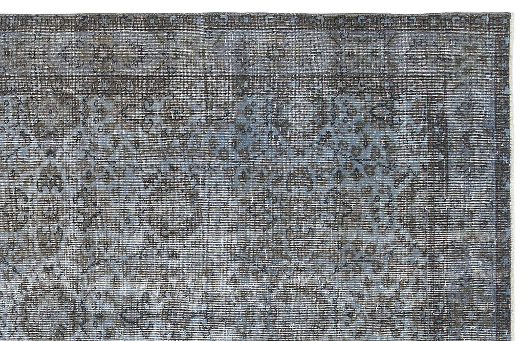 Blue Over Dyed Vintage Rug 5'4'' x 9'7'' ft 163 x 291 cm