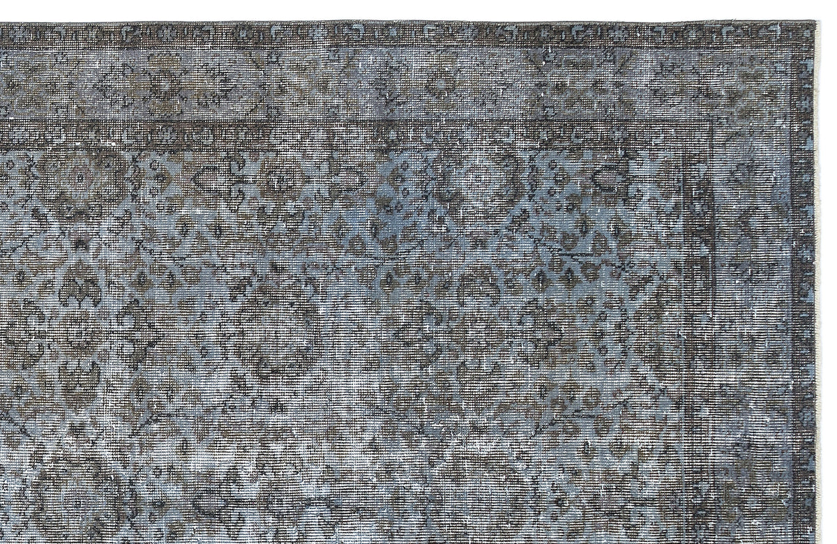 Blue Over Dyed Vintage Rug 5&#39;4&#39;&#39; x 9&#39;7&#39;&#39; ft 163 x 291 cm