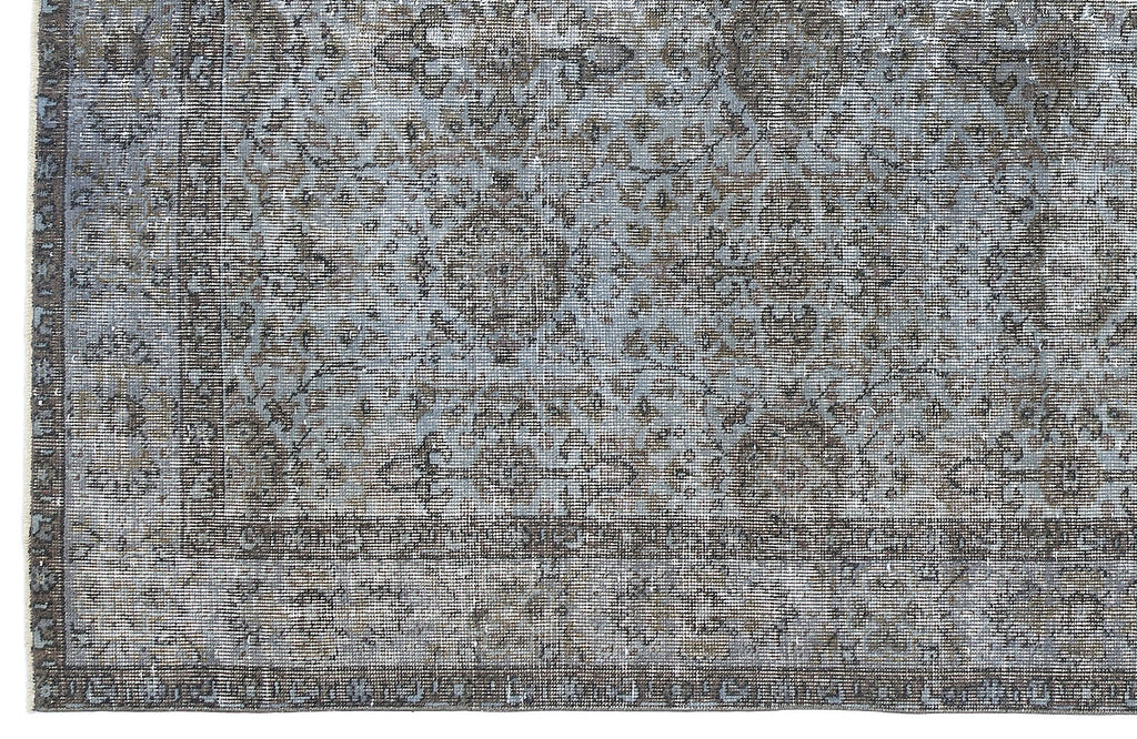 Blue Over Dyed Vintage Rug 5'4'' x 9'7'' ft 163 x 291 cm