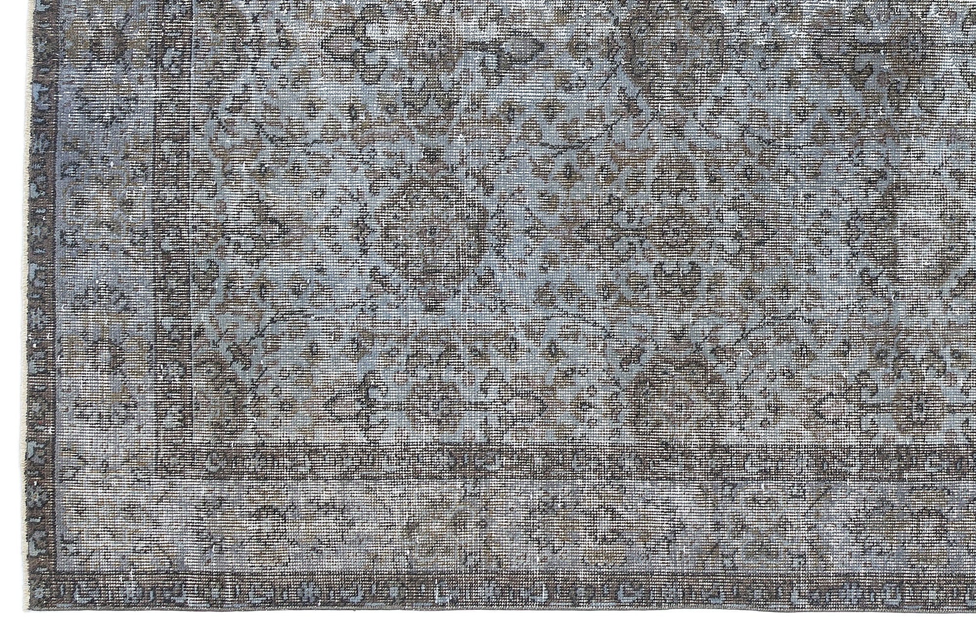 Blue Over Dyed Vintage Rug 5'4'' x 9'7'' ft 163 x 291 cm