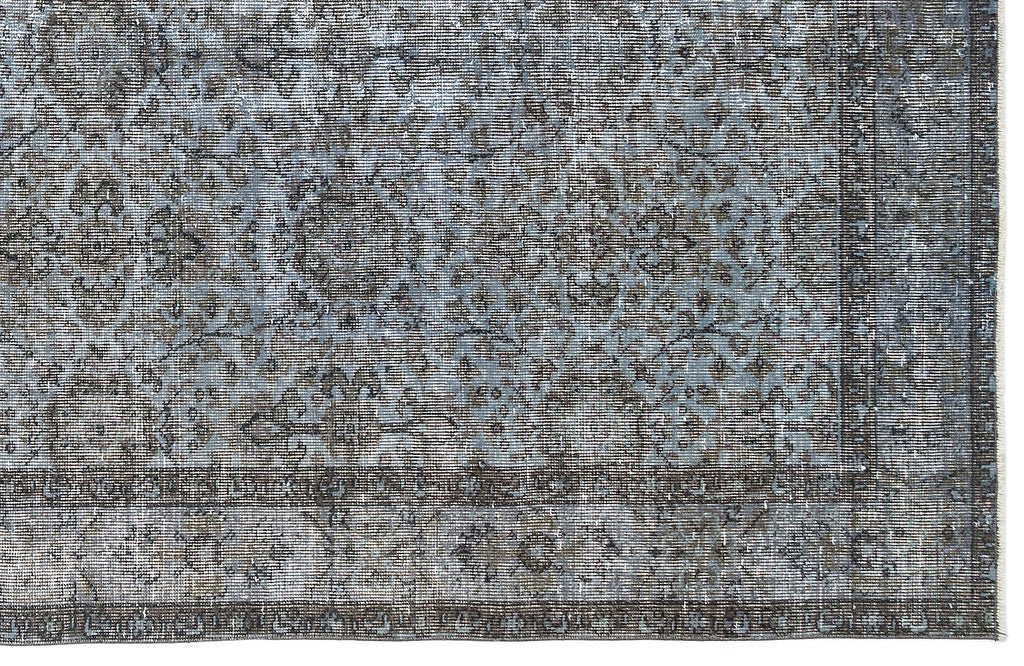 Blue Over Dyed Vintage Rug 5'4'' x 9'7'' ft 163 x 291 cm