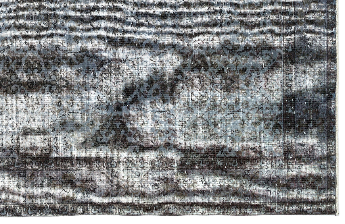 Blue Over Dyed Vintage Rug 5&#39;4&#39;&#39; x 9&#39;7&#39;&#39; ft 163 x 291 cm