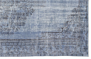 Blue Over Dyed Vintage Rug 5'5'' x 9'6'' ft 166 x 289 cm