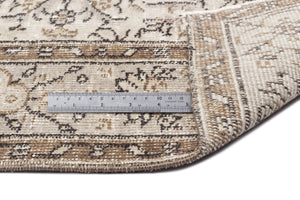 Beige Over Dyed Vintage Rug 5'9'' x 9'3'' ft 175 x 283 cm
