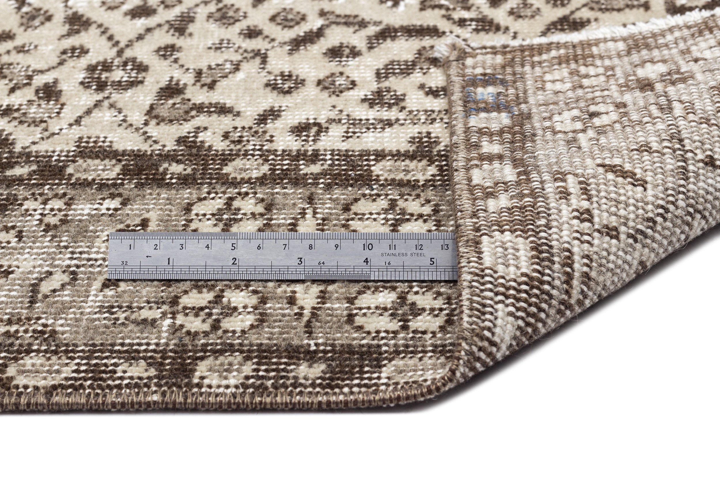 Naturel Over Dyed Vintage Rug 5'5'' x 9'1'' ft 166 x 277 cm
