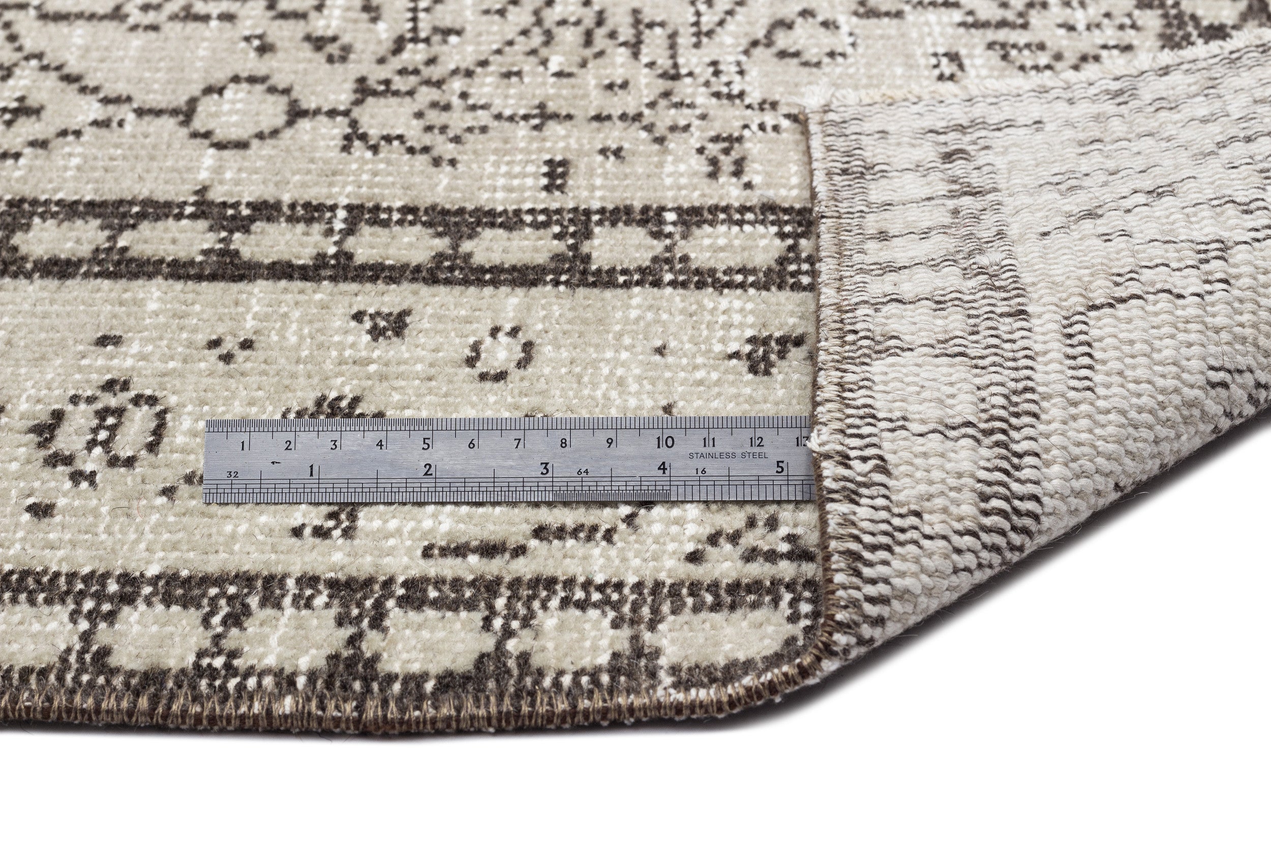 Beige Over Dyed Vintage Rug 5'11'' x 8'10'' ft 180 x 268 cm