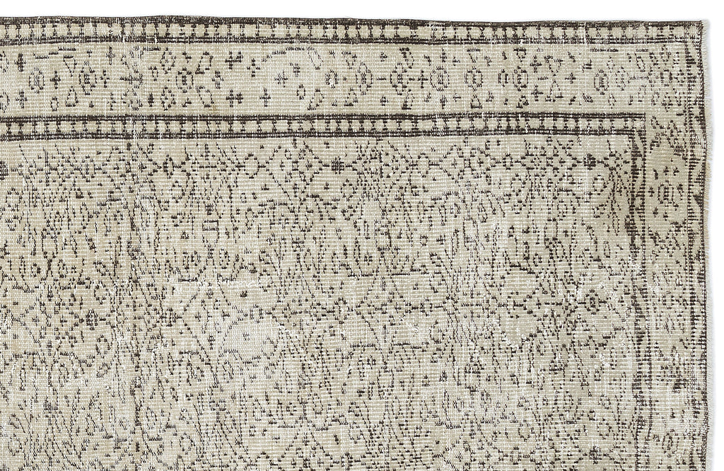 Beige Over Dyed Vintage Rug 5'11'' x 8'10'' ft 180 x 268 cm