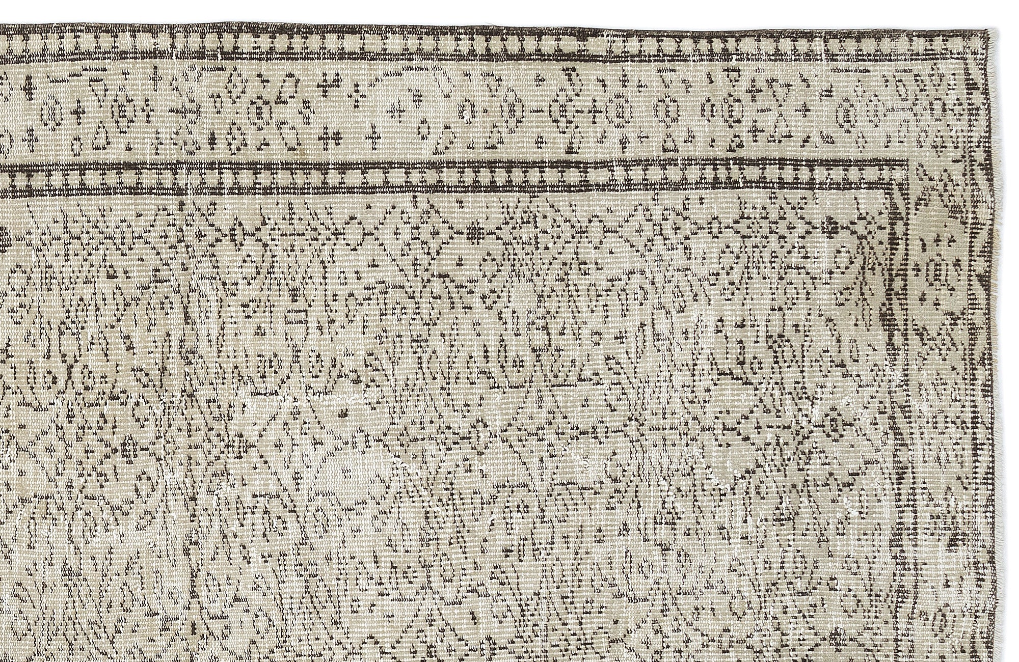 Beige Over Dyed Vintage Rug 5'11'' x 8'10'' ft 180 x 268 cm