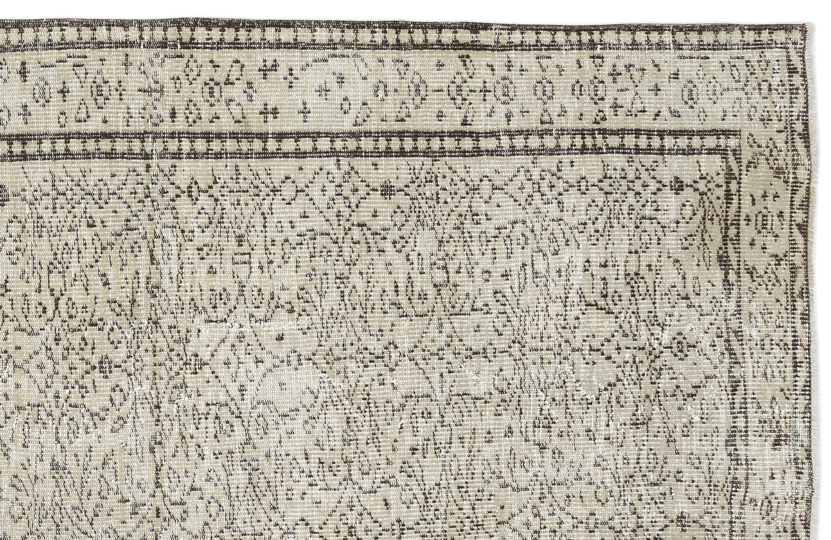 Beige Over Dyed Vintage Rug 5&#39;11&#39;&#39; x 8&#39;10&#39;&#39; ft 180 x 268 cm