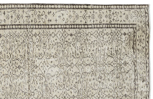 Beige Over Dyed Vintage Rug 5'11'' x 8'10'' ft 180 x 268 cm