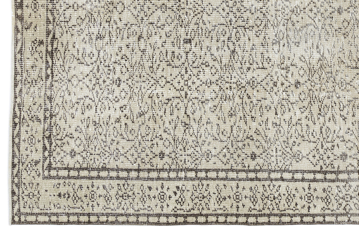 Beige Over Dyed Vintage Rug 5&#39;11&#39;&#39; x 8&#39;10&#39;&#39; ft 180 x 268 cm