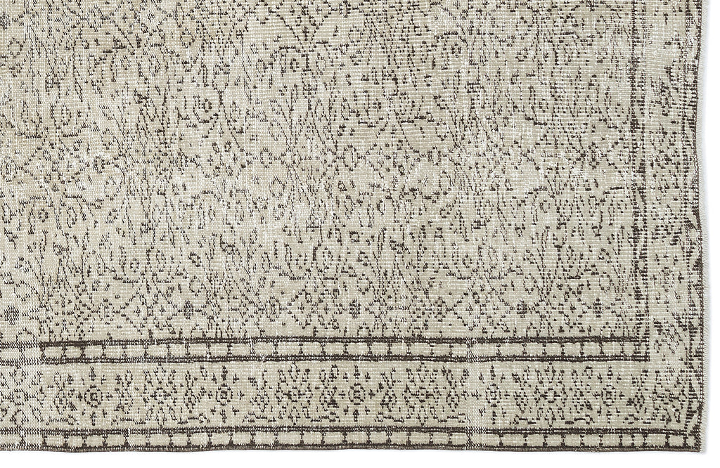Beige Over Dyed Vintage Rug 5'11'' x 8'10'' ft 180 x 268 cm