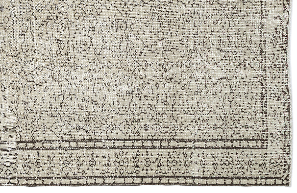 Beige Over Dyed Vintage Rug 5&#39;11&#39;&#39; x 8&#39;10&#39;&#39; ft 180 x 268 cm